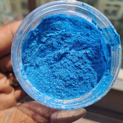 Sky blue pearl pigment resin art