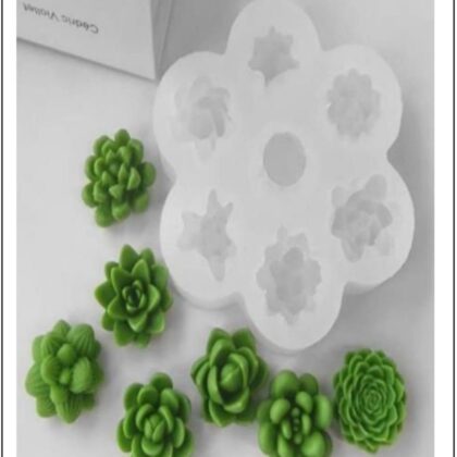 Succulent flower candle mould
